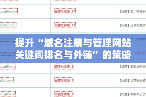 提升“域名注册与管理网站关键词排名与外链”的策略与技巧
