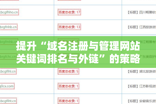 提升“域名注册与管理网站关键词排名与外链”的策略与技巧
