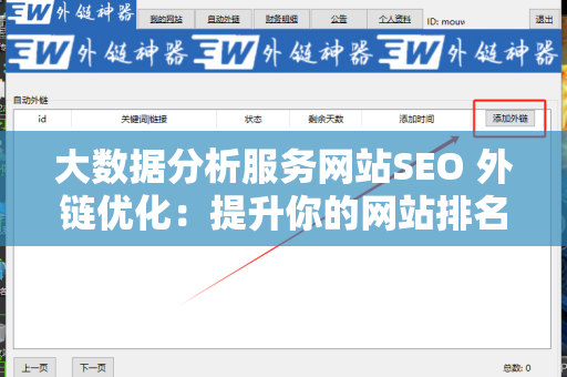 大数据分析服务网站SEO 外链优化：提升你的网站排名和流量