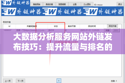大数据分析服务网站外链发布技巧：提升流量与排名的关键策略