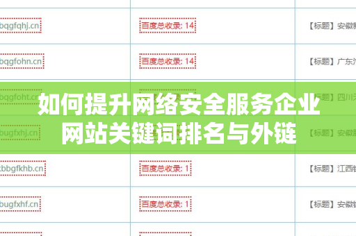 如何提升网络安全服务企业网站关键词排名与外链