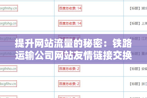 提升网站流量的秘密：铁路运输公司网站友情链接交换平台