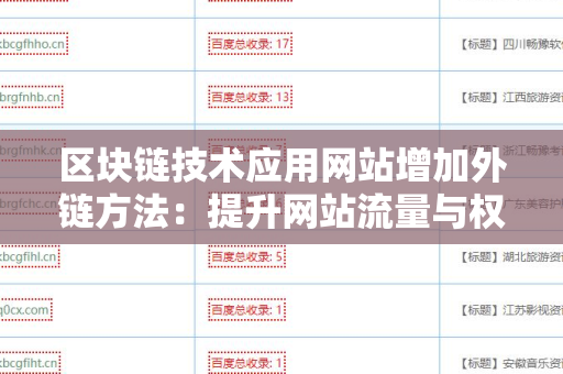 区块链技术应用网站增加外链方法：提升网站流量与权威性