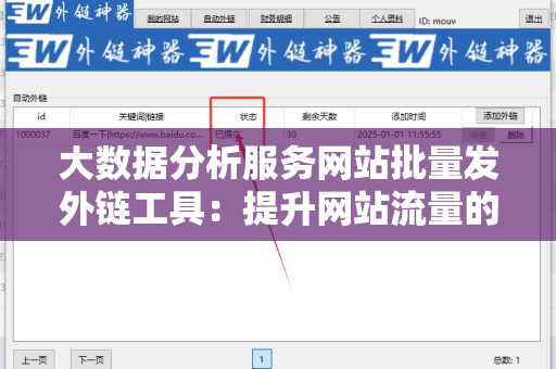 大数据分析服务网站批量发外链工具：提升网站流量的利器
