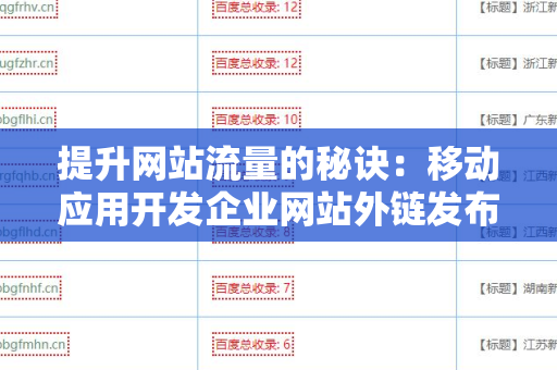 提升网站流量的秘诀：移动应用开发企业网站外链发布技巧