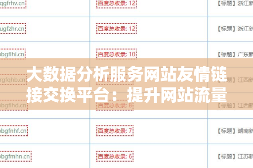 大数据分析服务网站友情链接交换平台：提升网站流量与曝光的有效利器