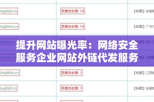 提升网站曝光率：网络安全服务企业网站外链代发服务的重要性与实施策略