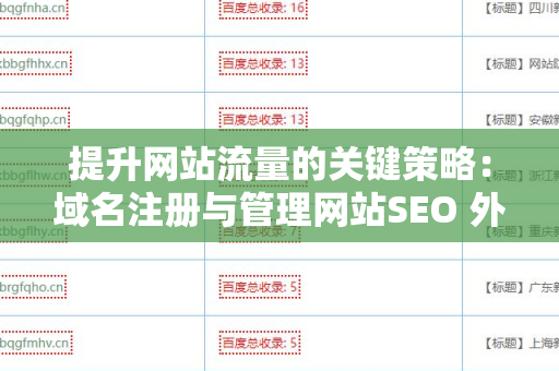 提升网站流量的关键策略：域名注册与管理网站SEO 外链优化