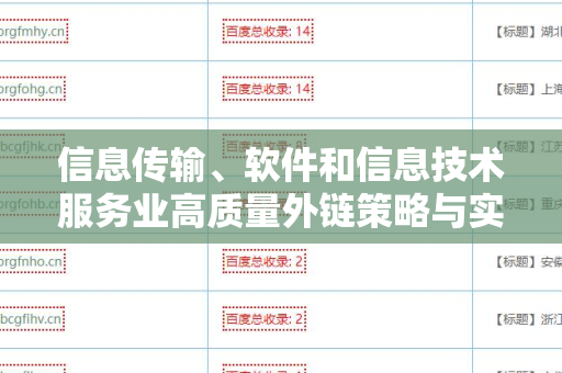 信息传输、软件和信息技术服务业高质量外链策略与实践