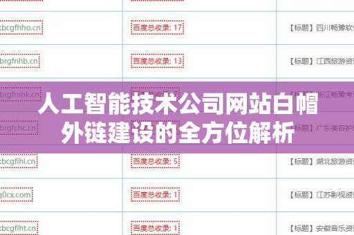 人工智能技术公司网站白帽外链建设的全方位解析