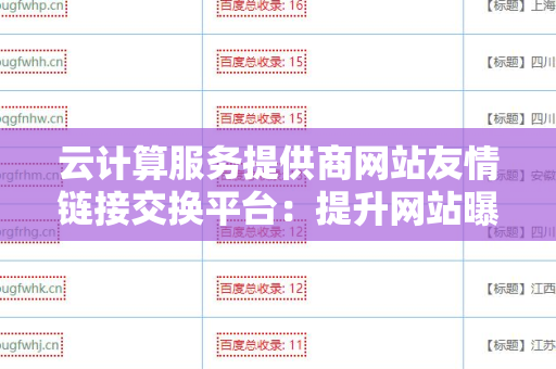 云计算服务提供商网站友情链接交换平台：提升网站曝光率的利器