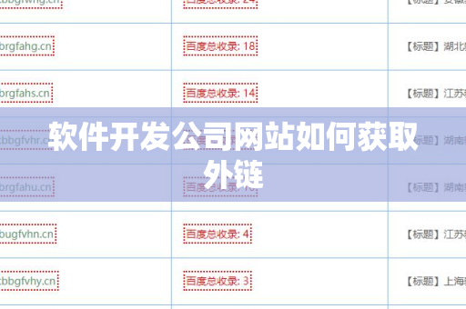 软件开发公司网站如何获取外链