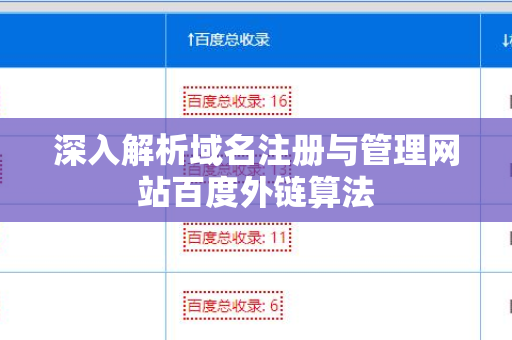 深入解析域名注册与管理网站百度外链算法