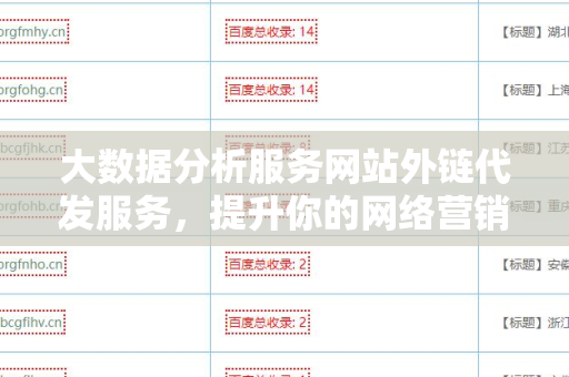 大数据分析服务网站外链代发服务，提升你的网络营销效果
