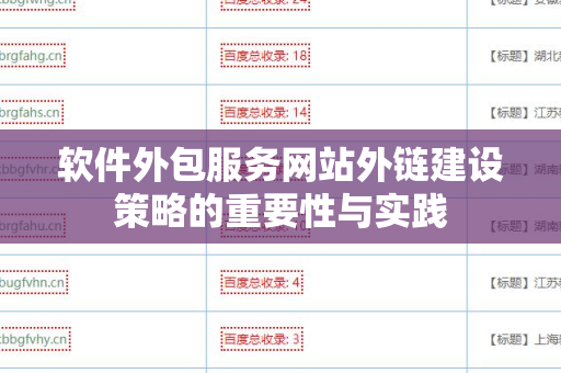 软件外包服务网站外链建设策略的重要性与实践
