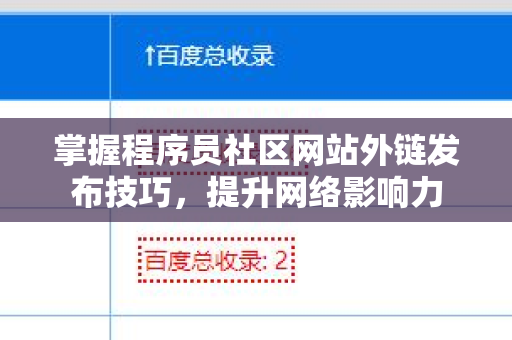 掌握程序员社区网站外链发布技巧，提升网络影响力