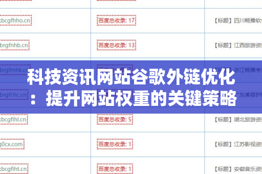 科技资讯网站谷歌外链优化：提升网站权重的关键策略