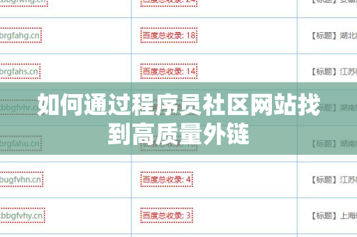 如何通过程序员社区网站找到高质量外链