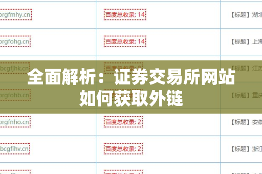 全面解析：证券交易所网站如何获取外链