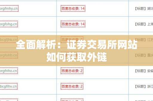 全面解析：证券交易所网站如何获取外链