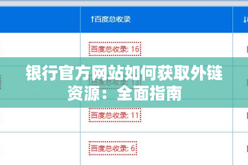 银行官方网站如何获取外链资源：全面指南