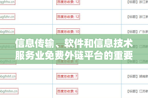 信息传输、软件和信息技术服务业免费外链平台的重要性分析