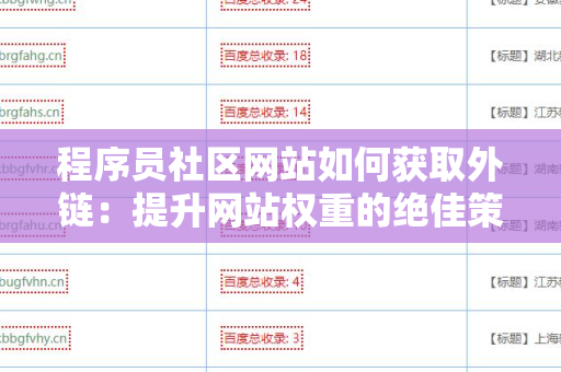 程序员社区网站如何获取外链：提升网站权重的绝佳策略