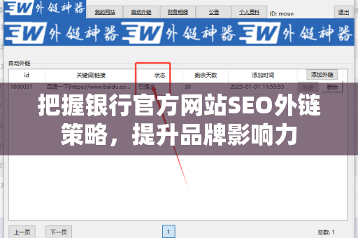 把握银行官方网站SEO外链策略，提升品牌影响力