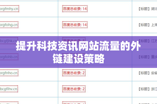 提升科技资讯网站流量的外链建设策略