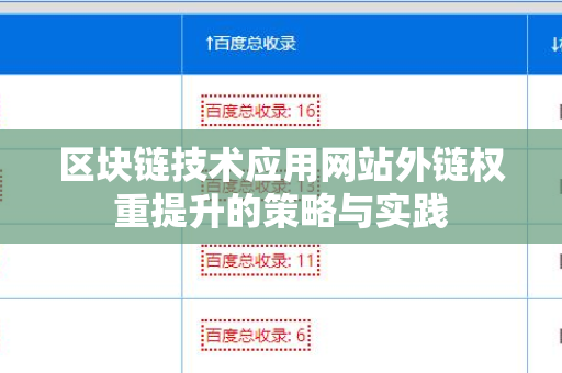 区块链技术应用网站外链权重提升的策略与实践