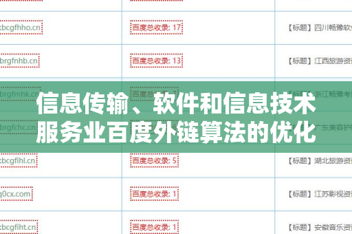 信息传输、软件和信息技术服务业百度外链算法的优化策略与实践