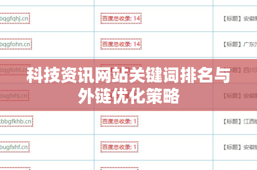 科技资讯网站关键词排名与外链优化策略