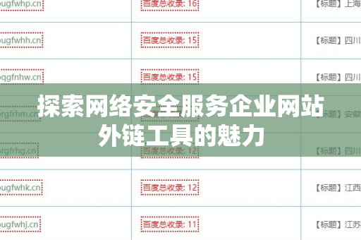 探索网络安全服务企业网站外链工具的魅力