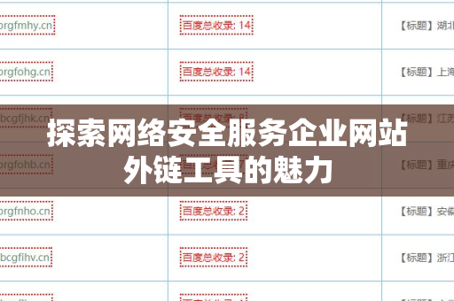 探索网络安全服务企业网站外链工具的魅力