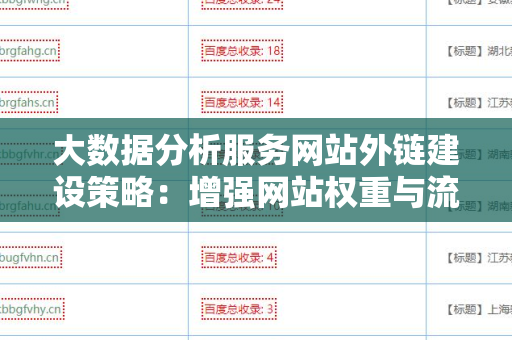 大数据分析服务网站外链建设策略：增强网站权重与流量的方法