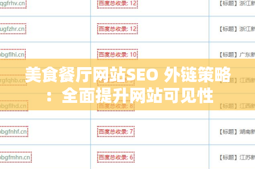 美食餐厅网站SEO 外链策略：全面提升网站可见性