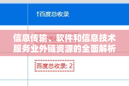 信息传输、软件和信息技术服务业外链资源的全面解析