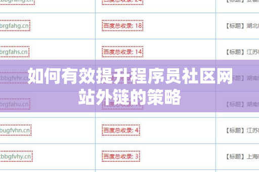 如何有效提升程序员社区网站外链的策略