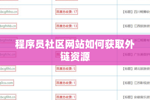 程序员社区网站如何获取外链资源