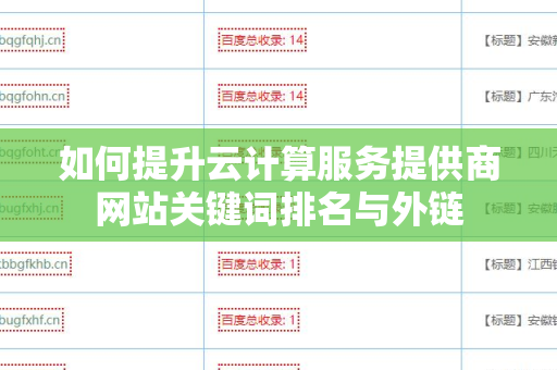 如何提升云计算服务提供商网站关键词排名与外链
