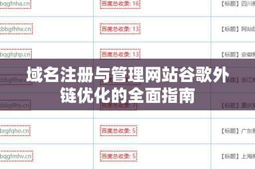 域名注册与管理网站谷歌外链优化的全面指南