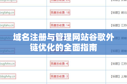 域名注册与管理网站谷歌外链优化的全面指南