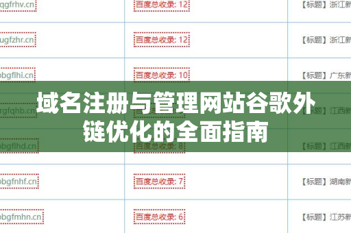 域名注册与管理网站谷歌外链优化的全面指南