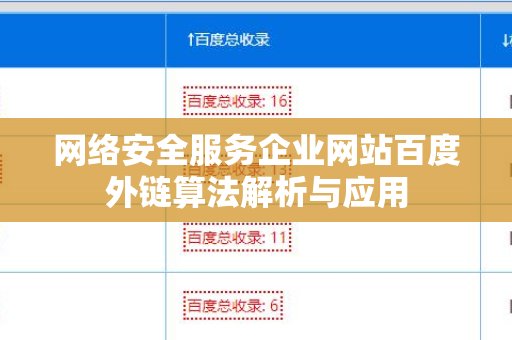 网络安全服务企业网站百度外链算法解析与应用