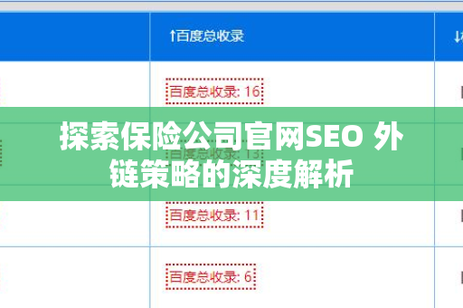 探索保险公司官网SEO 外链策略的深度解析