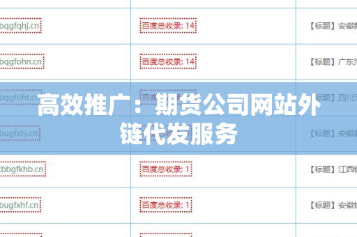 高效推广：期货公司网站外链代发服务