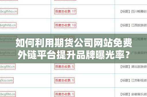 如何利用期货公司网站免费外链平台提升品牌曝光率？