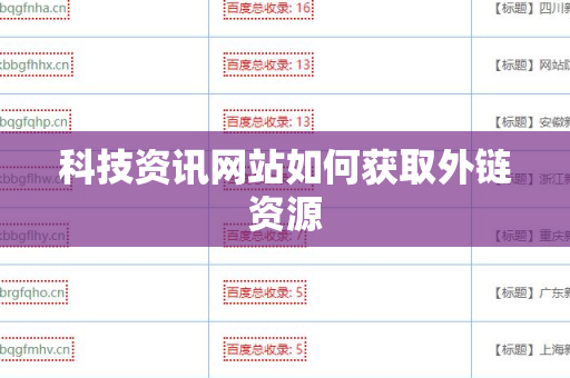 科技资讯网站如何获取外链资源