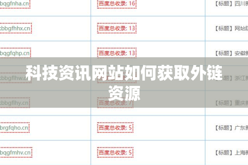 科技资讯网站如何获取外链资源