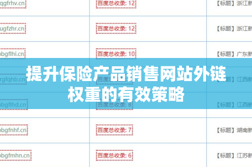 提升保险产品销售网站外链权重的有效策略